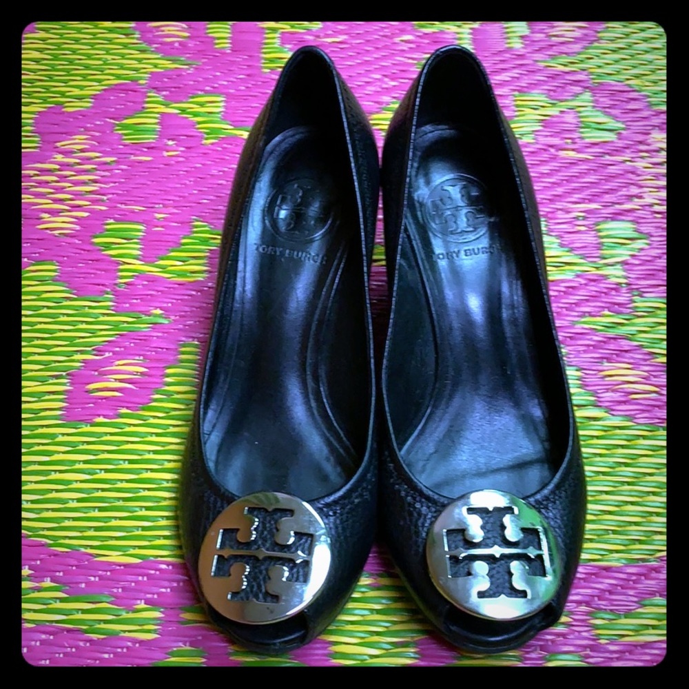 Tory Burch peep toe wedge